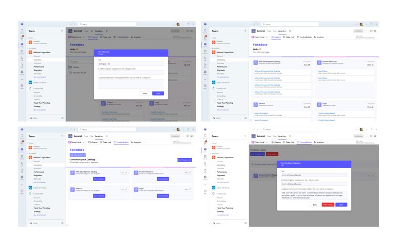 App screens